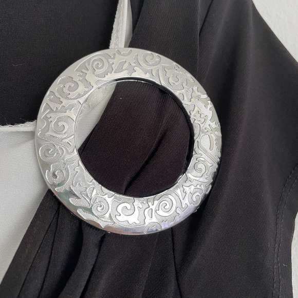 NWT Jason Maxwell Black & White Classic Blouse - Picture 5 of 9